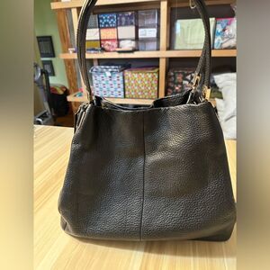Coach Black Pebbled Leather Purse Bag - Madison Phoebe
